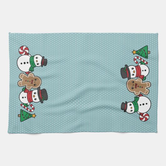 Cute Snow Pals serviette de cuisine (Horizontal)