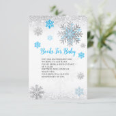 Cute Snowflake Blue & Silver Baby's Book Request  Informatiekaartje (Staand voorkant)
