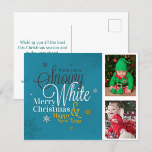 Cute Snowflake Kinder Familie Foto Kerstmis Feestdagenkaart