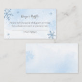 Cute Snowflakes Winter Baby shower Diaper Raffle Informatiekaartje (Voorkant / Achterkant)