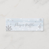 Cute Snowflakes Winter Baby shower Diaper Raffle Mini Visitekaartje (Voorkant)