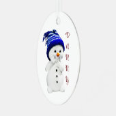 Cute Snowman 1-kerstversiering Metalen Ornament (Voorkant links)