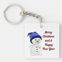 Cute Snowman AcrylSleutelhanger Sleutelhanger