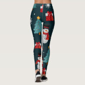 Cute Snowman and Christmas Tree Pattern Leggings (Dos)