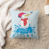 Cute Snowman Baby's eerste kerstBaby Kussen (Deken)