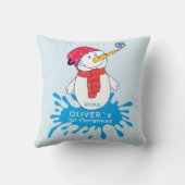Cute Snowman Baby's eerste kerstBaby Kussen (Achterkant)