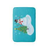 Cute Snowman Badmat (Voorkant Verticaal)