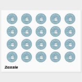 Cute Snowman Blue Holiday Envelope Seals Ronde Sticker (Vel)