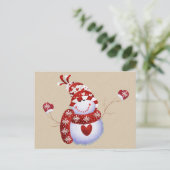 Cute Snowman Briefkaart (Staand voorkant)