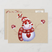 Cute Snowman Briefkaart (Voorkant / Achterkant)