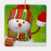 Cute Snowman Ceramic Ornament (Achterkant)