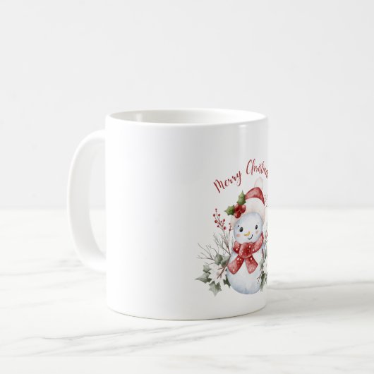 Cute Snowman Christmas Mug (Devant gauche)