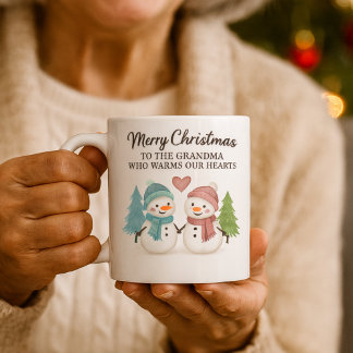 Cute Snowman Christmas Mug for Grandma - Gift Koffiemok