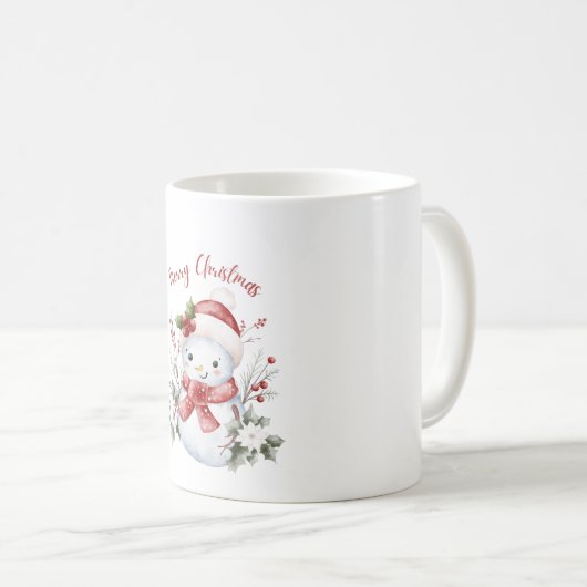 Cute Snowman Christmas Mug Koffiemok (Voorkant rechts)