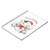 Cute Snowman Christmas Spiral Photo Notebook Notitieboek (Linkerzijde)