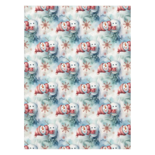 Cute Snowman Christmas  Tafelkleed (Voorkant)
