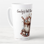 Cute Snowman Cocoa Design Latte Mok (Linkerhoek)