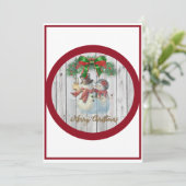 Cute Snowman Couple-kerstkaart Feestdagenkaart (Staand voorkant)