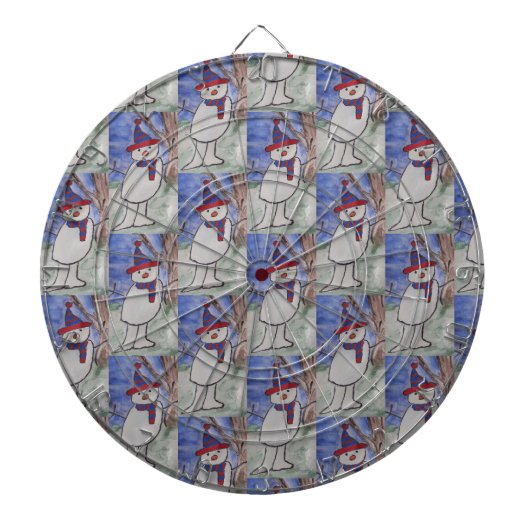 Cute Snowman Dartbord (Voorkant)