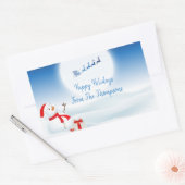 Cute Snowman en Santa Rectangular Sticker (Envelop)