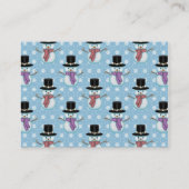 Cute Snowman en Snowflakes Pattern Visitekaartje (Achterkant)