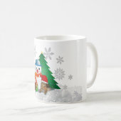 Cute Snowman et Christmas Tree Coffee Mug (Devant droit)