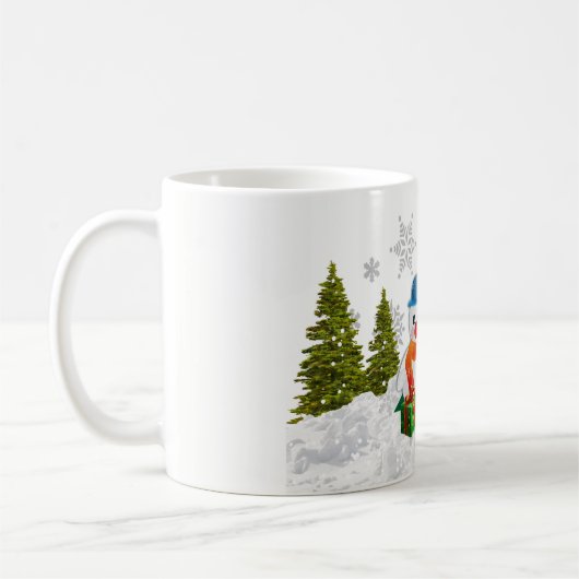 Cute Snowman et Christmas Tree Coffee Mug (Gauche)