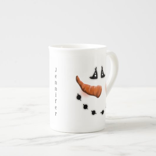 Cute Snowman Face Inspirivity Customisé mug (Devant droit)