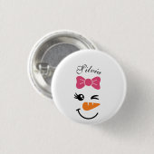 Cute Snowman Face Kerstmis Ronde Button 3,2 Cm (Voorkant /achterkant)