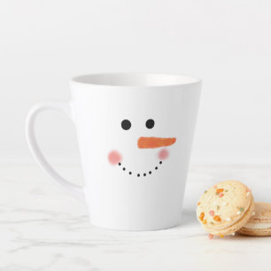 Cute Snowman Face Latte Mok