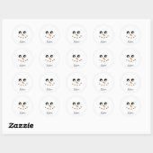 Cute Snowman Face Nom personnalisé Stickers ronds (Feuille)