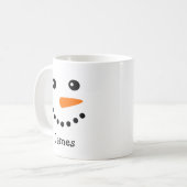 Cute Snowman Face Personal Name Mok (Voorkant links)