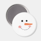 Cute Snowman Face Round Magneet (Voorkant / Achterkant)