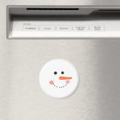 Cute Snowman Face Round Magneet (Insitu (Vaatwasser))