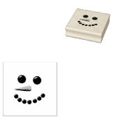 Cute Snowman Face Rubberstempel (Gestempeld)