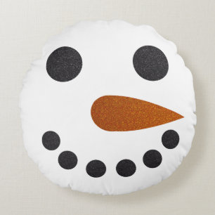 Cute Snowman Face Sierkussen Holiday Decoration Rond Kussen