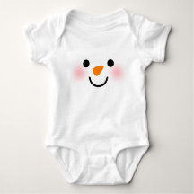 Cute Snowman Face & Snowflake Design