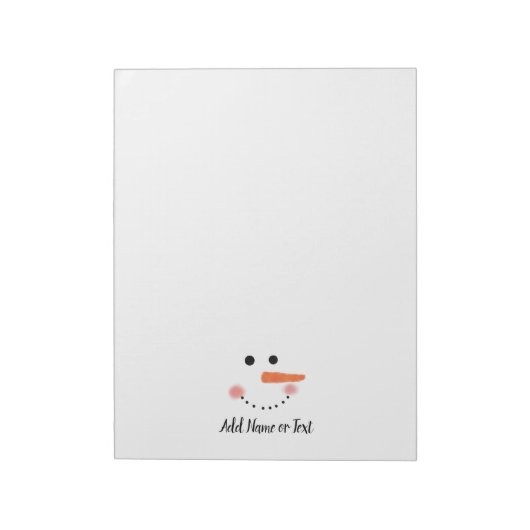 Cute Snowman Face White Winter Gepersonaliseerd Notitieblok (Gedraaid)
