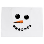 Cute Snowman Face Winter Holiday Snowmen Xmas Groot Cadeauzakje (Achterkant)