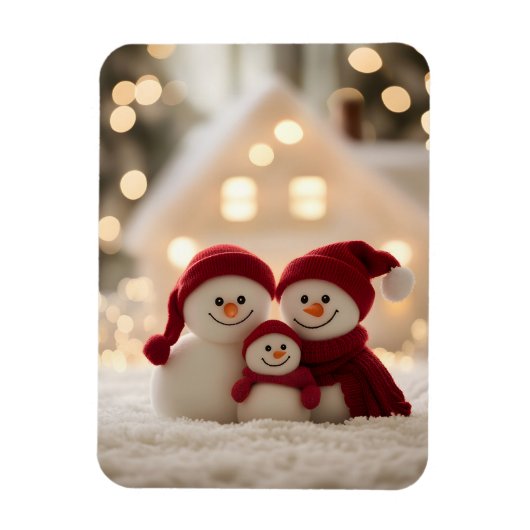 Cute Snowman Family Winter Christmas Magneet (Verticaal)