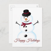 Cute Snowman Feestdagenkaart (Voorkant / Achterkant)