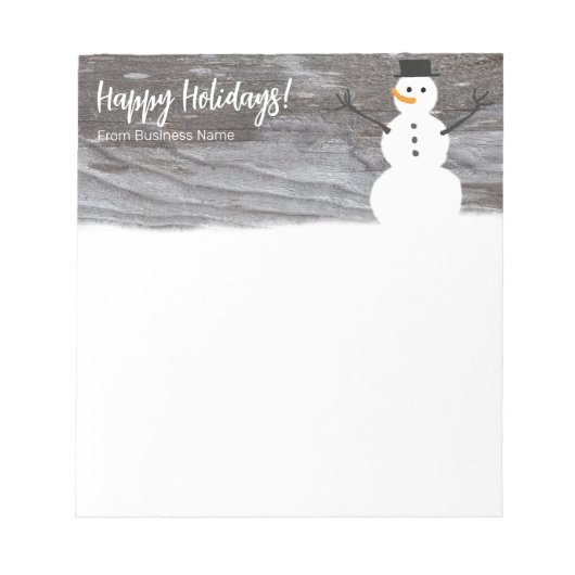 Cute Snowman Happy Holidays Notitieblok (Voorkant)