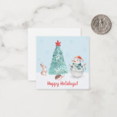 Cute Snowman Happy Holidays Notitiekaartje (Voorkant / Achterkant in situ)