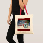 Cute Snowman Holiday Canvas tas (Voorkant (product))