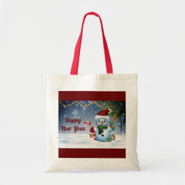 Cute Snowman Holiday Canvas tas