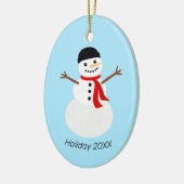 Cute Snowman Holiday Keramisch Ornament (Links)