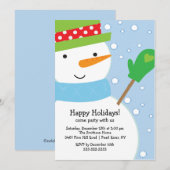 Cute Snowman Holiday Party Uitnodiging (Voorkant / Achterkant)