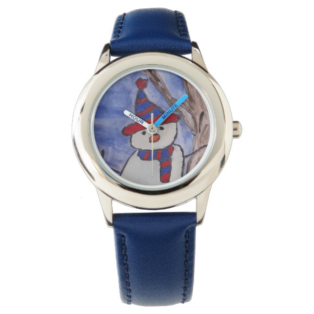Cute Snowman Horloge (Voorkant)