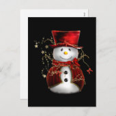 Cute Snowman in Red Velvet Kerstmis Feestdagenkaart (Voorkant / Achterkant)