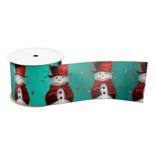 Cute Snowman in Red Velvet Kerstmis Lint